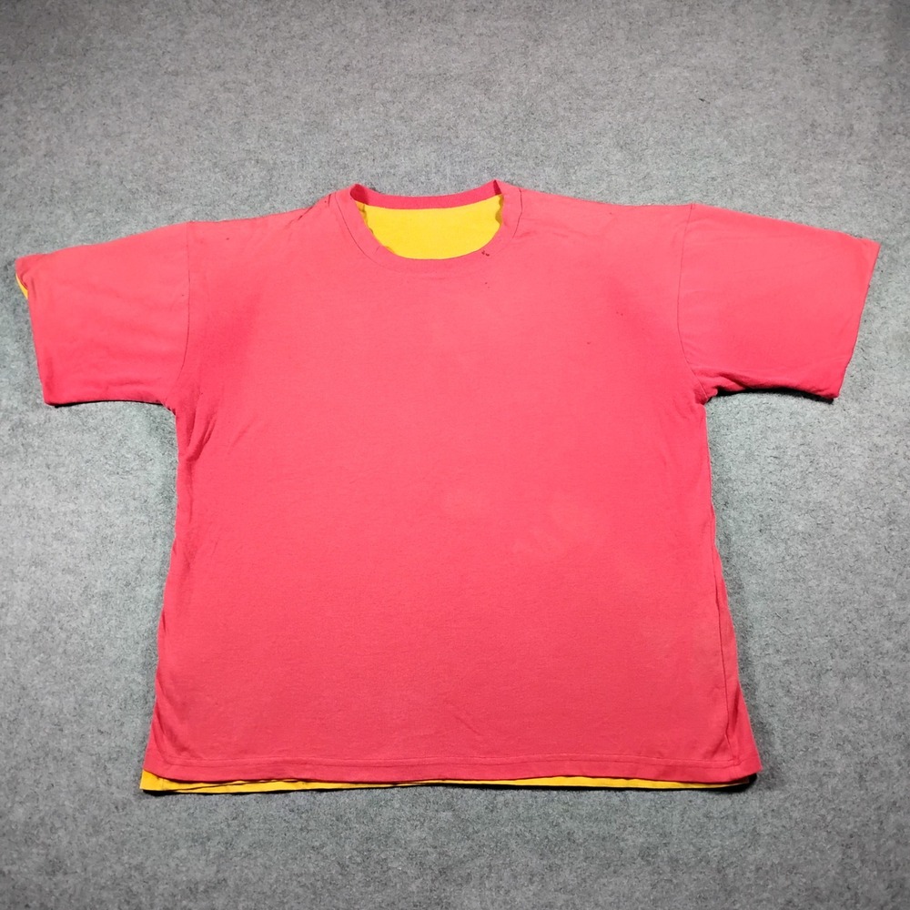 Vintage Vabsolute Lincoln Mustangs Reversible T Shirt Men's XXL Yellow Red